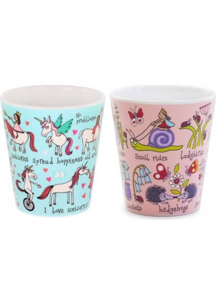 2'li Melamin Alıştırma Bardağı (Unicorn & Secret Garden)