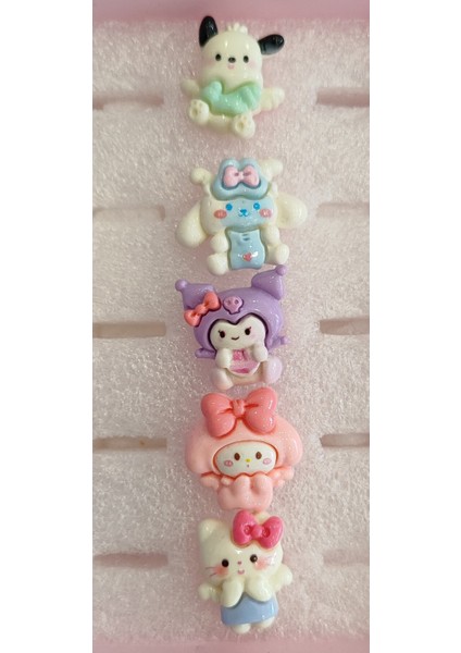 5 Parça Kuromi Hello Kitty Sanrio Karakterleri Yüzük Seti