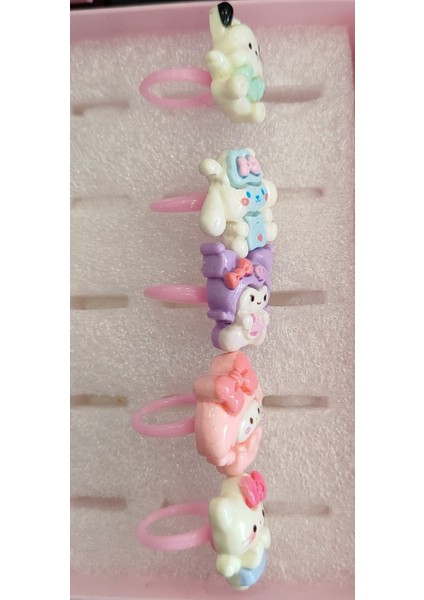 5 Parça Kuromi Hello Kitty Sanrio Karakterleri Yüzük Seti fiyatları