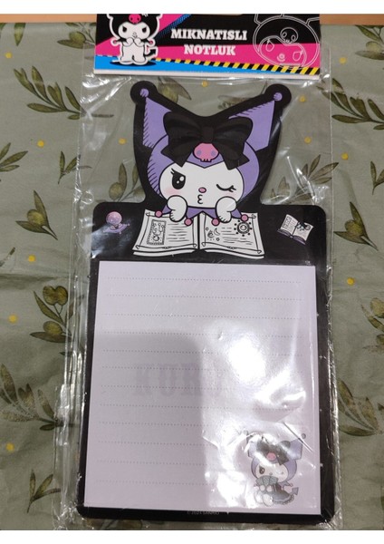 Kuromi Figürlü Mıknatıslı Notluk Siyah Kit