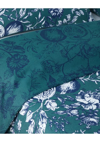 Ruby Garden Flanel Çift Kişilik Nevresim Takımı 200X220 cm Koyu Yeşil