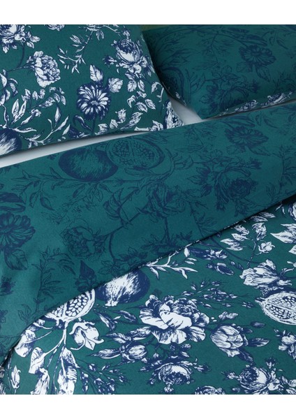 Ruby Garden Flanel Çift Kişilik Nevresim Takımı 200X220 cm Koyu Yeşil