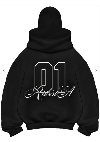 Samuray Ninja Çift Kapşonlu Zıp Fermuarlı Kanguru Çepli Tam Fermuarlı Hoodie Ön ve Arka Baskılı Maske Detaylı Swetshirt - Siyah fiyatları