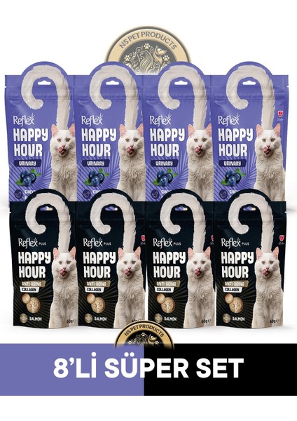 Plus Happy Hour 8'li Kedi Maması Süper Set 8X60GR