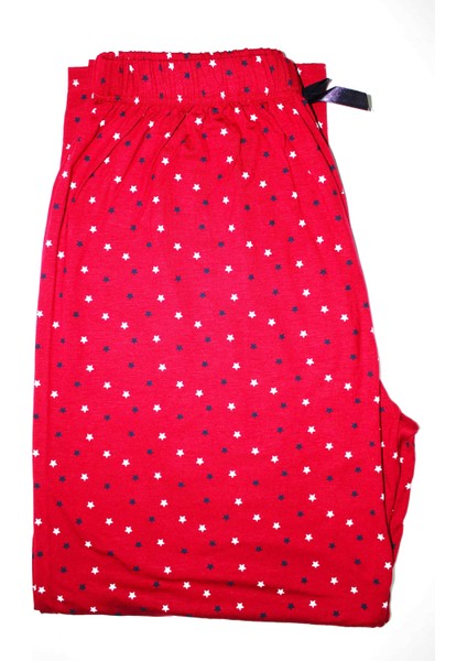 Büyük Beden Kırmızı Yıldız Desenli Yumuşak Pijama Altı fiyatları
