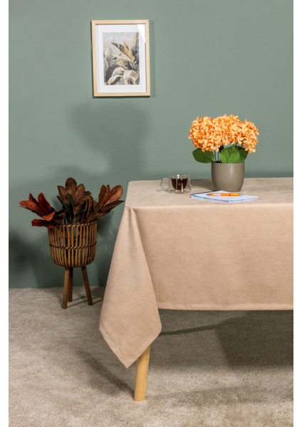 Soft Kadife Masa Örtüsü Dikdörtgen (150X220 Cm) Vizon