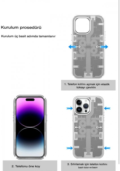 iPhone 13 Pro Kılıf Mekanik Bumper Kapak - Gold (K95) fırsatları