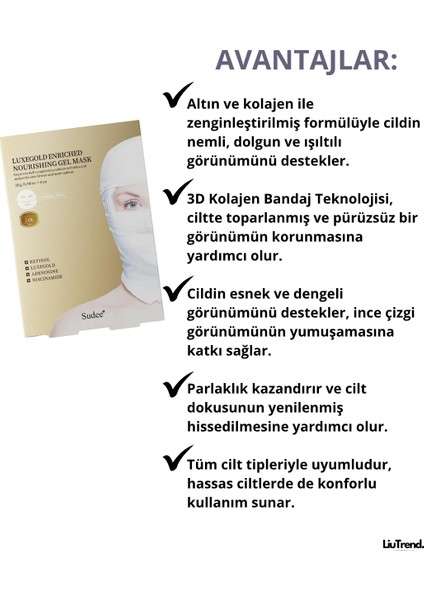 Luxegold Enriched Nourishing Gel Mask (1 Adet) Kolajen ve Altın Içeren Jel Maske — Cildin Sıkı ve Canlı Görünümünü Destekler fırsatları