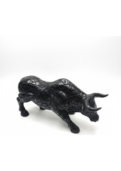 Boğa Heykeli, Siyah Mozaik Desenli, Dekoratif El Yapımı Sanatsal Figür, Modern Ev ve Ofis Aksesuarı modelleri