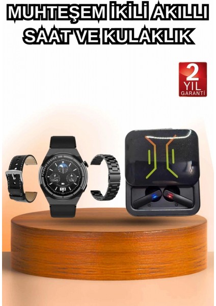 Dijital Göstergeli Bluetooth Kulaklık ve Bildirim Görebilen Akıllı Saat Alarm ve Titreşim