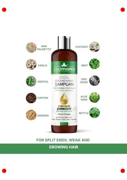 Doğal Dökülme Karşıtı Şampuan - Kuru ve Ince Saçlar 400ML modelleri