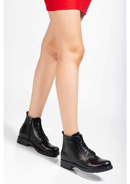 165-225 Siyah Yanki Bağcıklı Fermuarlı Günlük Kadın Bot fiyatları