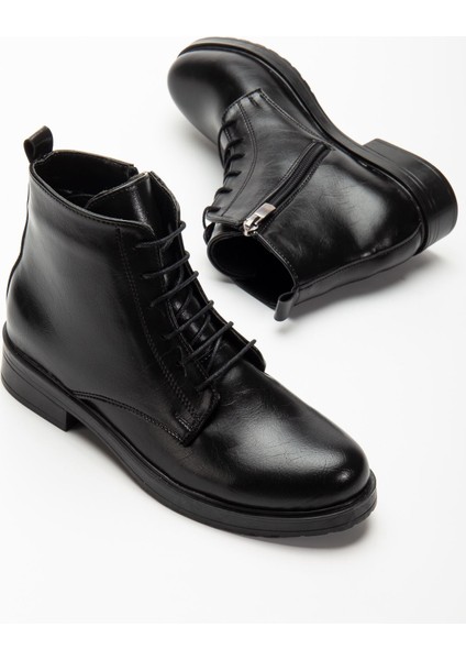 165-225 Siyah Yanki Bağcıklı Fermuarlı Günlük Kadın Bot fırsatları