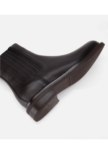 01BOH313060A480 KADIN Deri Kahverengi Lastik Detaylı Bilekte Düz Bot