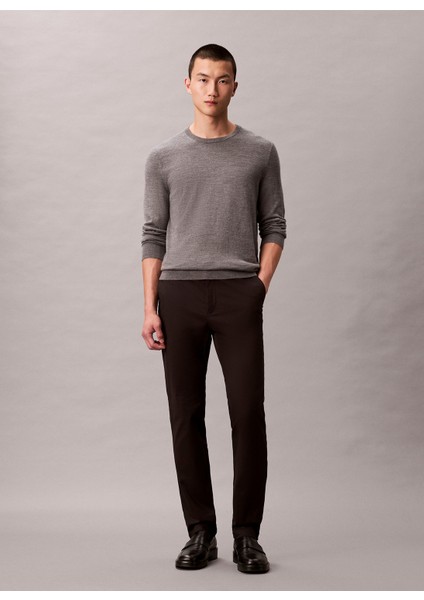 Normal Bel Normal Paça Normal Siyah Erkek Pantolon LV04LD613GUB1_SLIM Sateen Chıno Tro