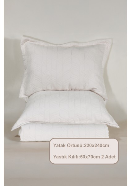 Fashion Yatak Örtüsü Takımı Çift Kişilik (240X250 Cm) Ekru fırsatları