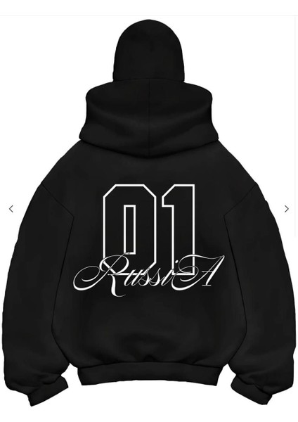 Samuray Ninja Çift Kapşonlu Zıp Fermuarlı Kanguru Çepli Tam Fermuarlı Hoodie Ön ve Arka Baskılı Maske Detaylı Swetshirt - Siyah fiyatları