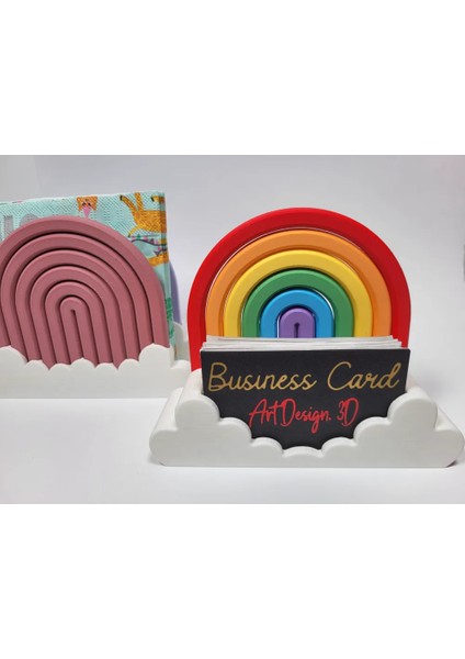 Gökkuşağı Kartvizitlik – Renkli Masa Kartvizit Standı
