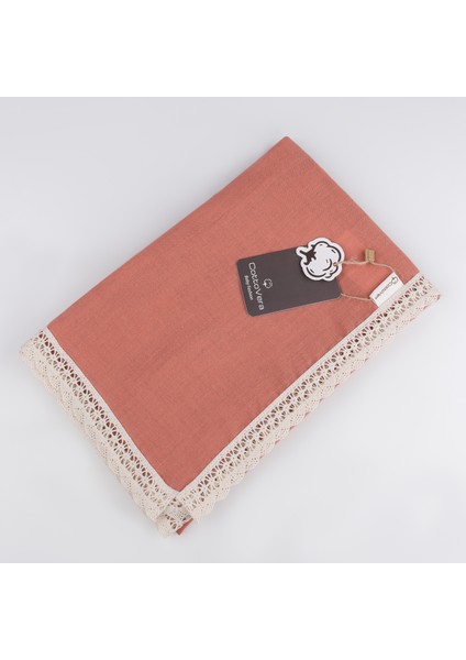 Dantelli Müslin Battaniye Çift Kat - Kiremit (Hava Geçiren, Bebekler Için Güvenli) %100 Pamuk fiyatları