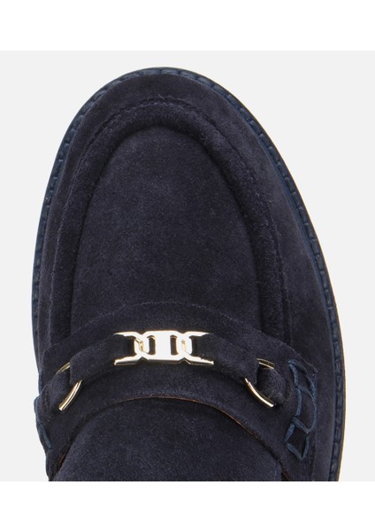 01AYH315390A680 KADIN Süet Deri Lacivert Tokalı Hafif Tabanlı Klasik Loafer indirimleri