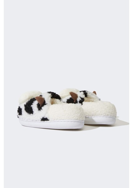 Kız Çocuk İnek Temalı Düz Taban Ev Terliği F1930A825WN modelleri