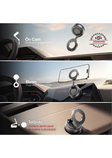 Volkswagen Touran 2004-2005-2006-2007-2008-2009-2010-2011-2012-2013-2014 Araç Içi Telefon Tutucu,mıknatıslı,vakumlu,kilitlenebilen Oto Telefon Sabitleme