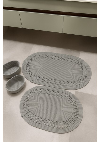 Terra 4’lü Banyo Seti – 2’li Oval Paspas & 2’li Oval Sepet, Doğal Halat Dokuma, El Yapımı - Premium fiyatları