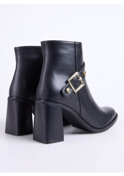 Tokalı Topuklu Siyah Kadın Bot & Bootie 1015 fiyatları