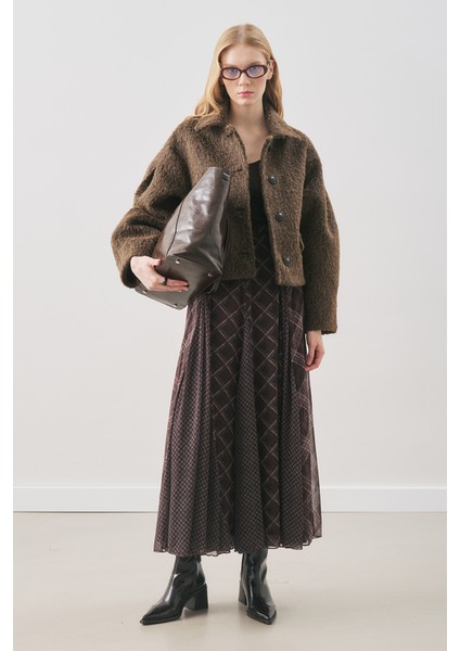 Boucle Kısa Kaban Kahverengi