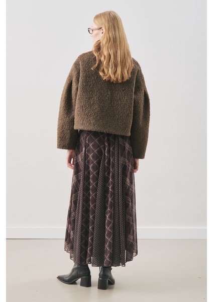 Boucle Kısa Kaban Kahverengi indirimleri