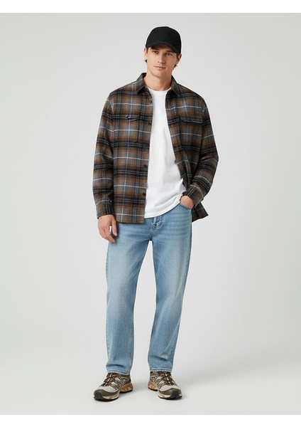 Uzun Kollu Kareli Oduncu Siyah Gömlek