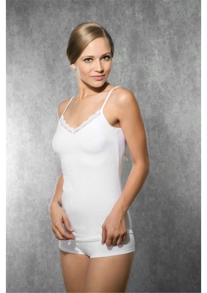 V Yakası Işlemeli Askılı Atlet 9310