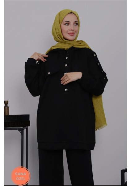 Tesettür Çıtçıt Detaylı Tunik-Pantolon Ikilitakım(Spor,şık Kombin) modelleri