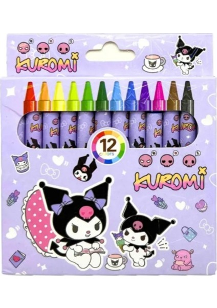12 Li Pastel Boya Kalemi Kuromi Karakterli AD50042