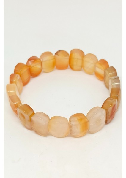 Rolex Kesim Turuncu Sitrin Doğal Taşlı Bileklik