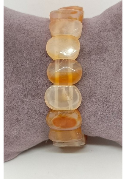 Rolex Kesim Turuncu Sitrin Doğal Taşlı Bileklik modelleri