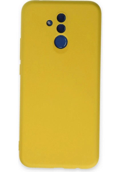 Huawei Mate 20 Lite Kılıf Nano Içi Kadife Silikon - Sarı (K95)