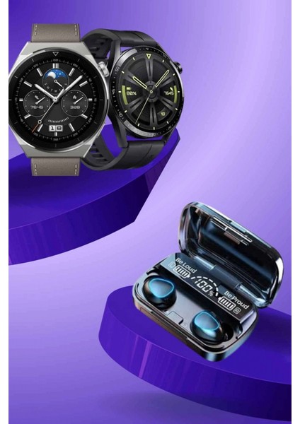 Ikili Set Akıllı Saat ve Bluetooth Kulaklık Kablosuz Uzun Pil Ömrü Spor Modları fırsatları