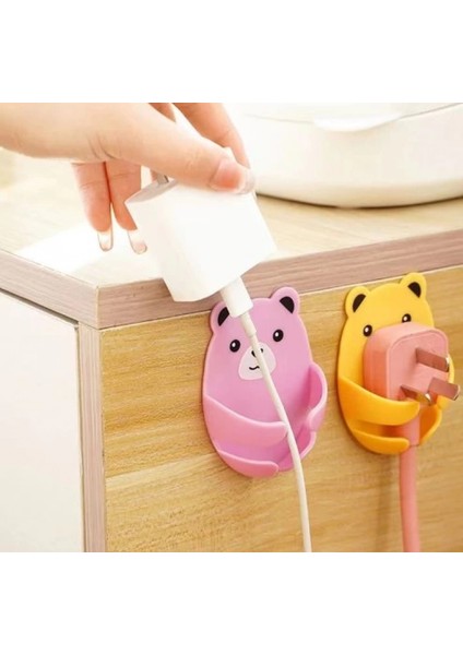 Ayıcık Desenli Çok Amaçlı 4 lü Fiş Tutucu (4887) modelleri