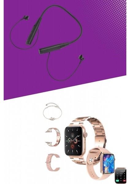 Kablolu Bluetooth Kulaklık ve Kadınlara Özel Bileklik Hediyeli Yeni Nesil Akıllı Saat 3 Kordonlu fırsatları