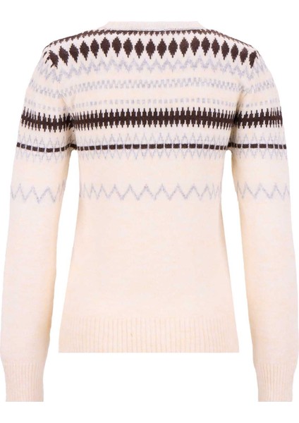 Bisiklet Yaka Relaxed Jakarlı Ekru Kazak Kadın J5WL-KZK7157 fiyatları