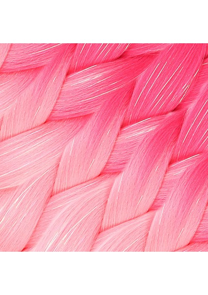 Simli Koyu Pembe / Pembe / Şeker Pembesi Ombreli Örgülük Saç 100 Gr. fiyatları