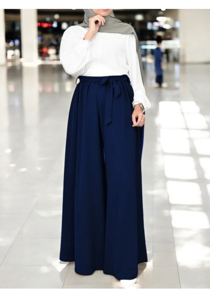 Yazlık Kemerli Kadın Keten Şalvar Pantolon modelleri