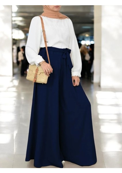 Yazlık Kemerli Kadın Keten Şalvar Pantolon fırsatları