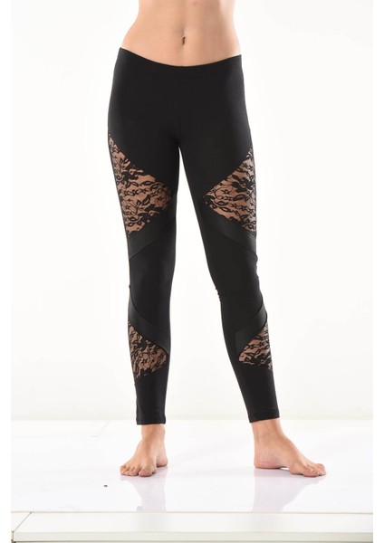 Derya Kurşun Güpür Dantel Detaylı Kadın Tayt 0583 fırsatları