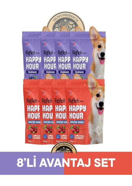 Plus Happy Hour 8'li Köpek Maması Avantaj Set 2 / 8X60GR