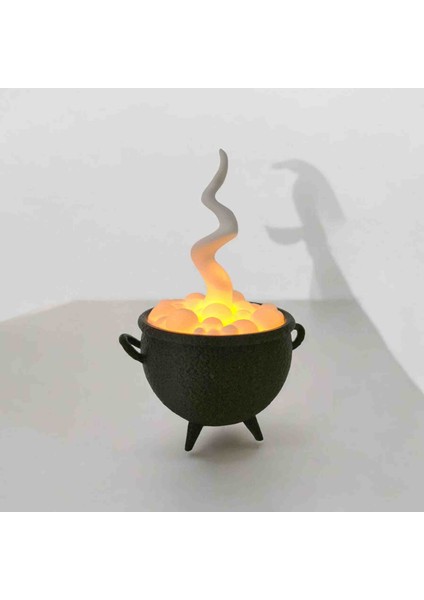 3D Cadı Kazanı Gece Lambası – Duman Efektli LED Işık – Sihirli Dekoratif Masa Lambası