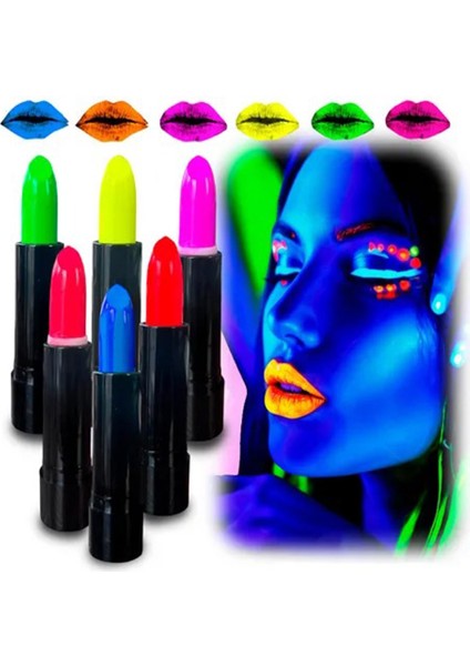 6 Lı Neon Boya - Uv Işıkta Parlayan Makyaj Seti fırsatları