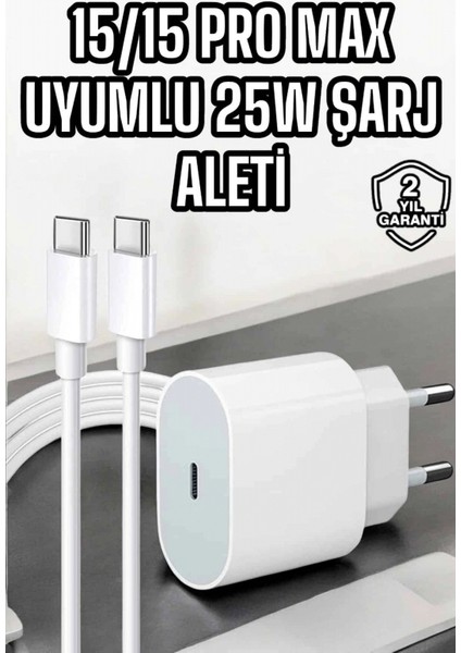 Ios Uyumlu Type-C Girişli Hızlı Şarj 15/15 Pro Max Adaptör ve Kablosu