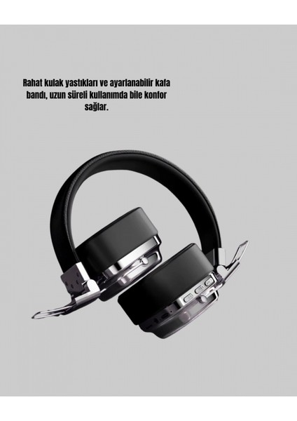 Bluetooth Kablosuz Kulak Üstü Kulaklık Katlanabilir Konforlu ve Şık Tasarımlı modelleri